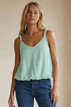 Billowy Strap Accent Tank Top