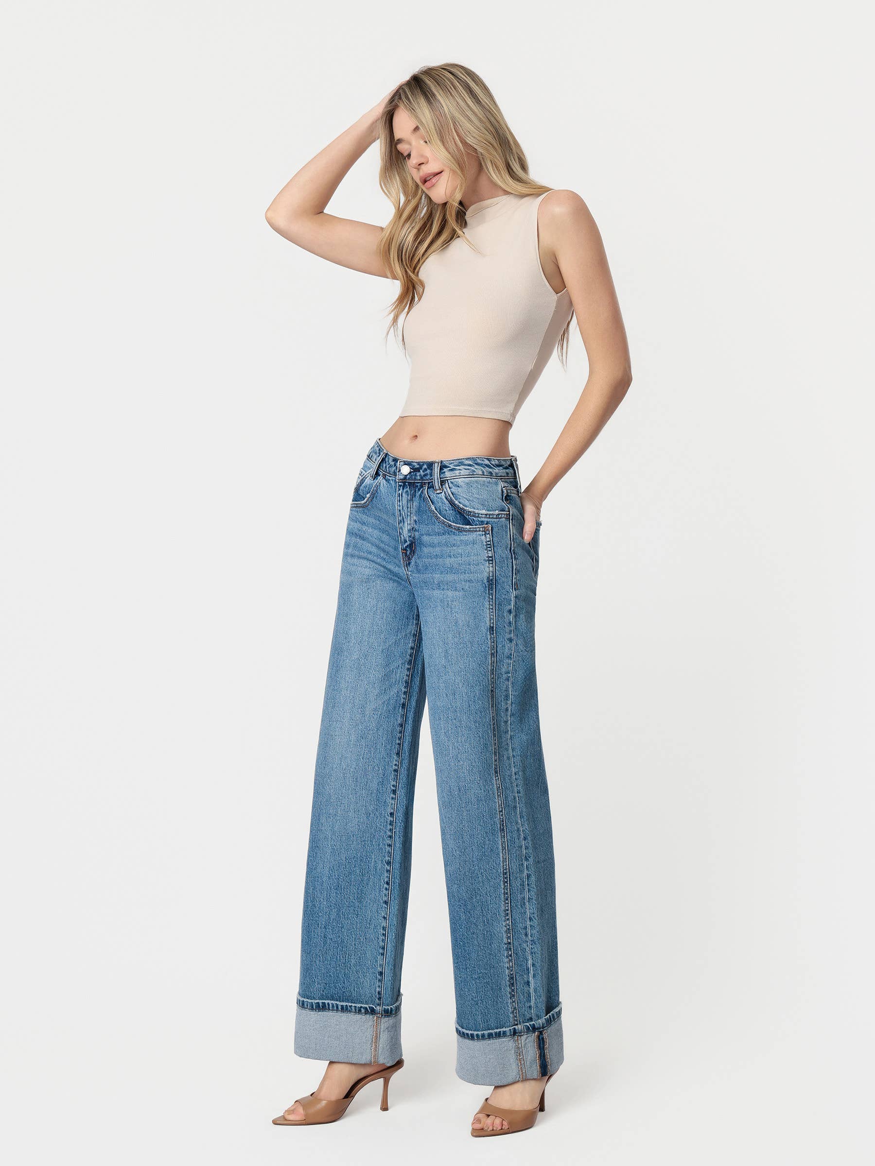 HR CUFFED BAGGY JEANS