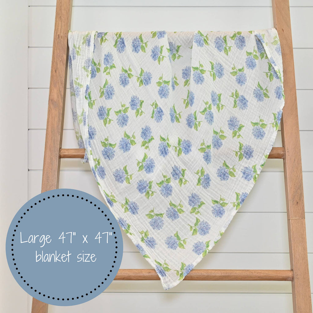 Baby Muslin Swaddle Blanket 47x47 Hydrangea