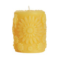 Pillar Candle – Pure Beeswax – Handcrafted Floral Design