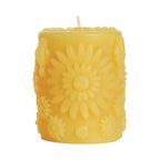 Pillar Candle – Pure Beeswax – Handcrafted Floral Design