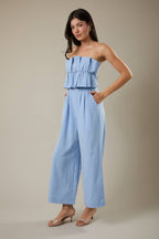 RUFFLE BODICE JUMPSUIT