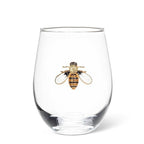 Stemless Wine Glass with Jewel Bee-4.5"(16oz)