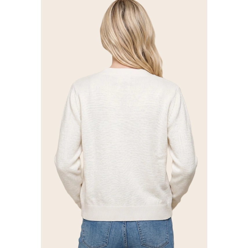 V-Neck Sweater Cardigan