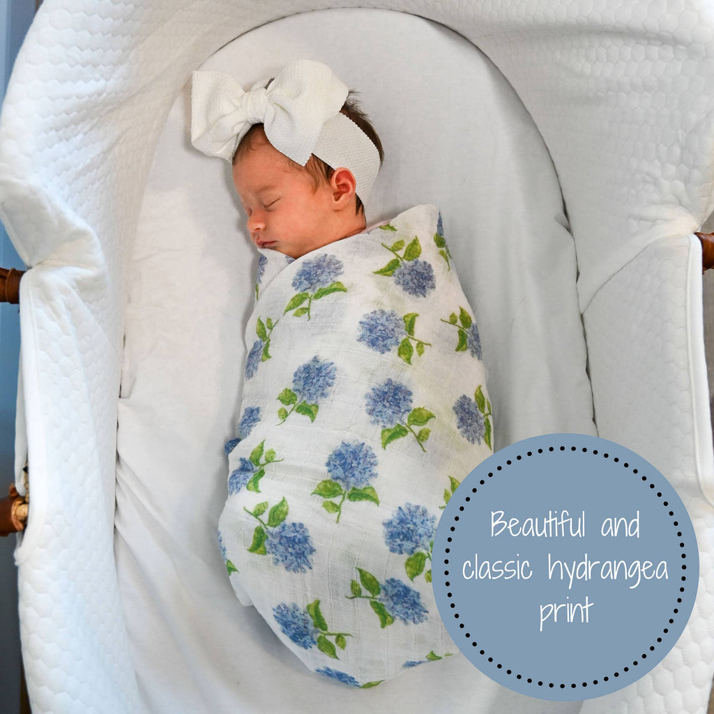 Baby Muslin Swaddle Blanket 47x47 Hydrangea