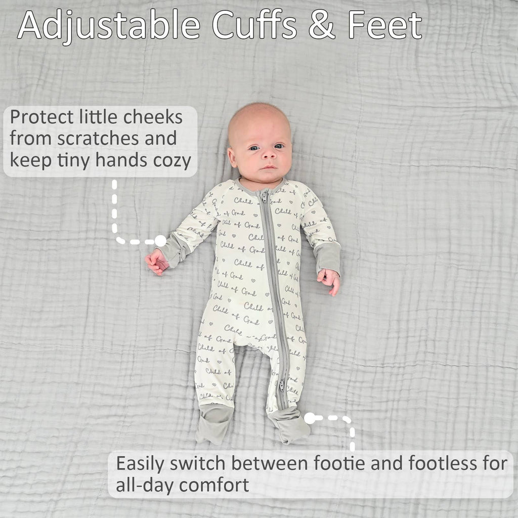 Bamboo Baby Convertible Zipper Pajama Child Of God