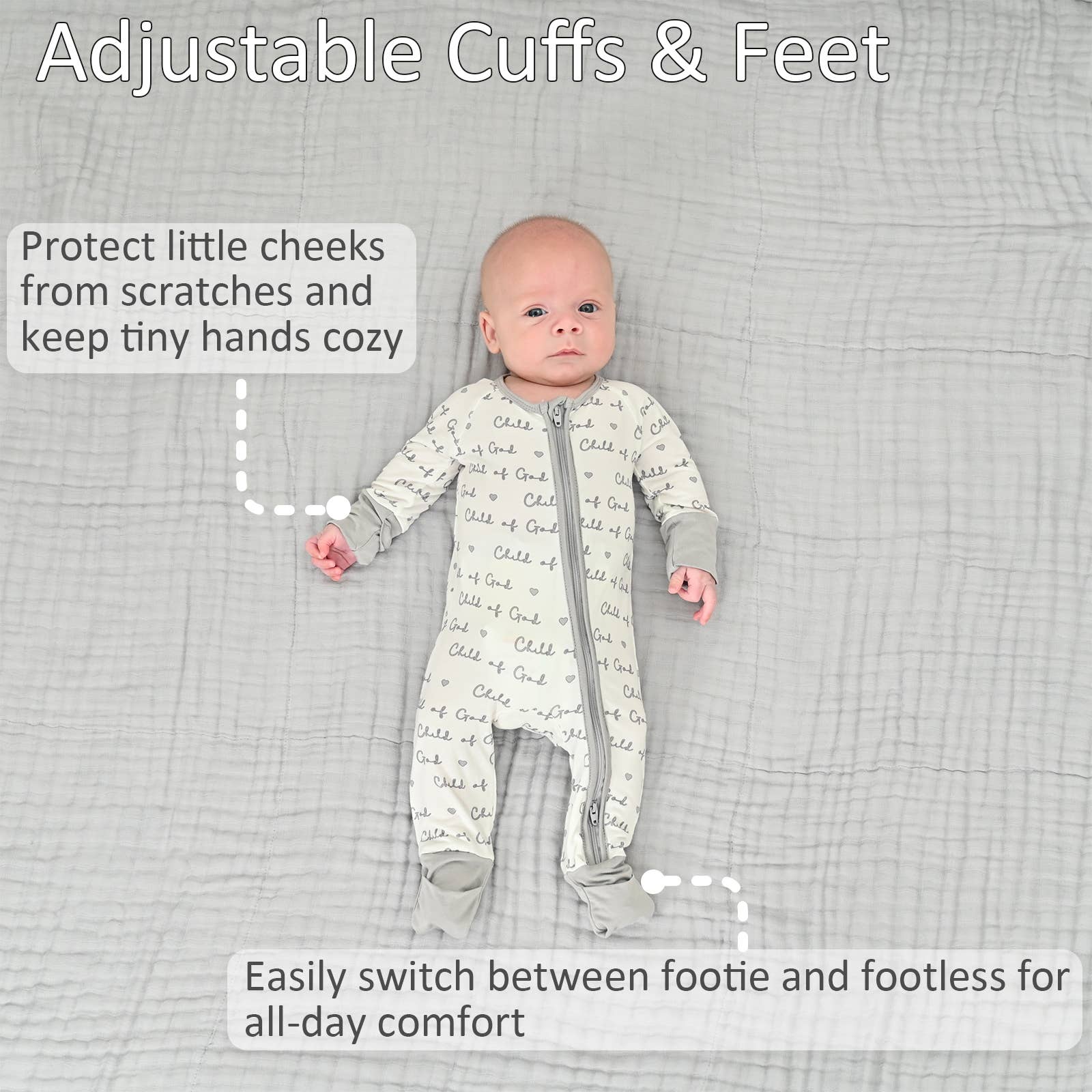 Bamboo Baby Convertible Zipper Pajama Child Of God