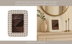 Photo Frame - Ivory/Gold Resin Brass Dot Border, 4x6 in.