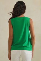 LuxeAir Ribbed Relaxed V-Neck Tank Top