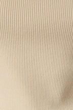 ROUND NECK HALF SLEEVE BACK TIE KNIT TOP