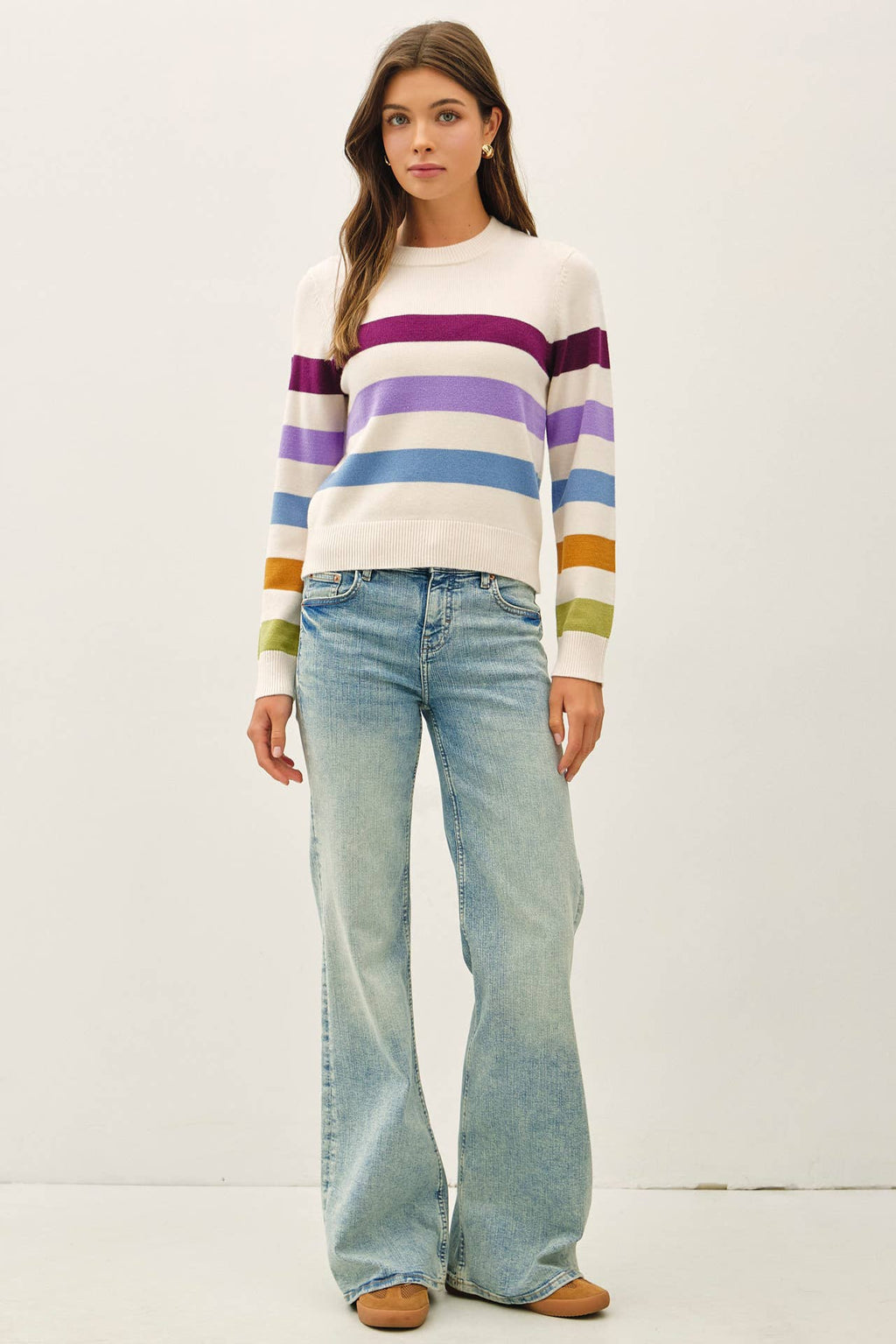 STRIPED CROP SWEATER