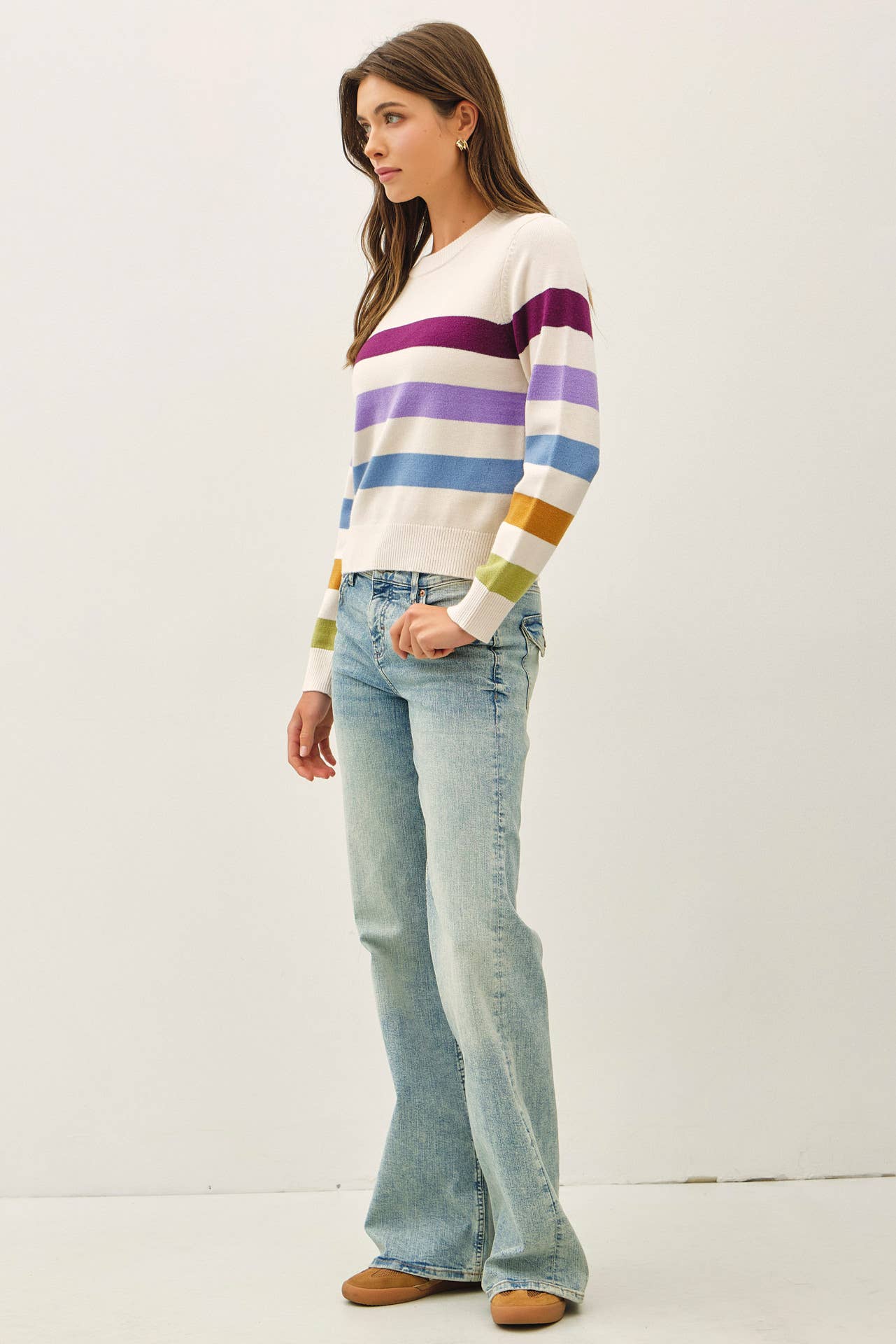 STRIPED CROP SWEATER