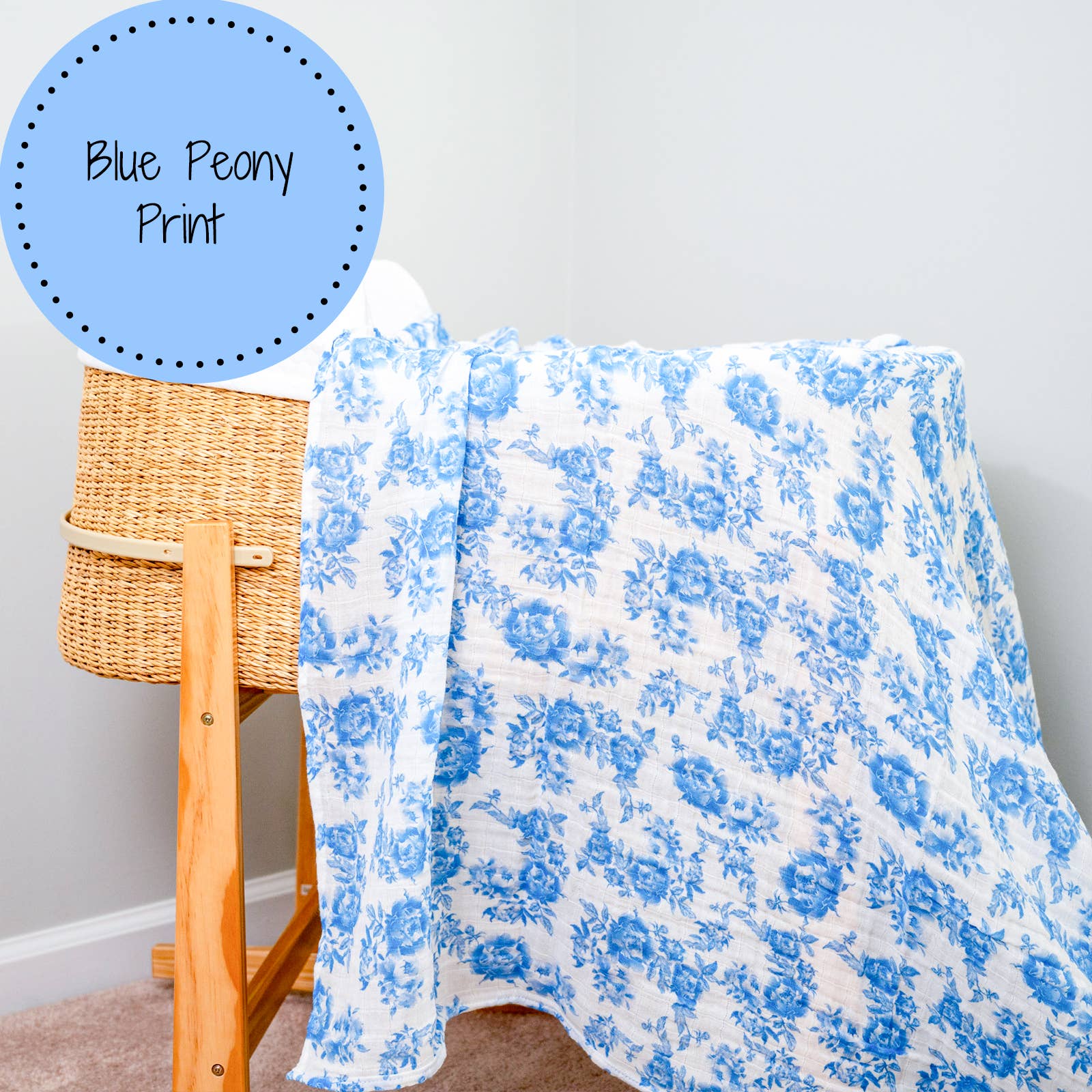 Baby Muslin Swaddle Blanket 47x47 Peony For Your Thoughts