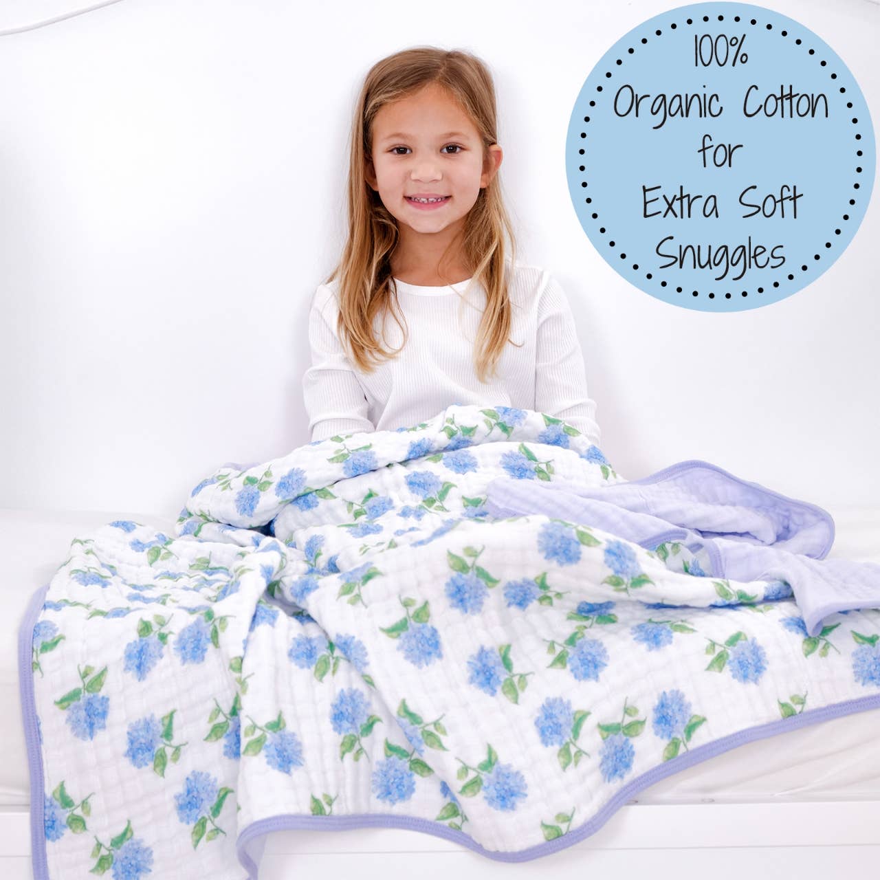 Muslin Quilt Baby & Kids Blanket Hydrangea