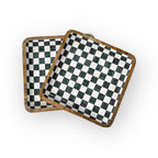 Black Check Square Trays