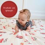 Baby Muslin Swaddle Blanket 47x47 Firehouse Fido