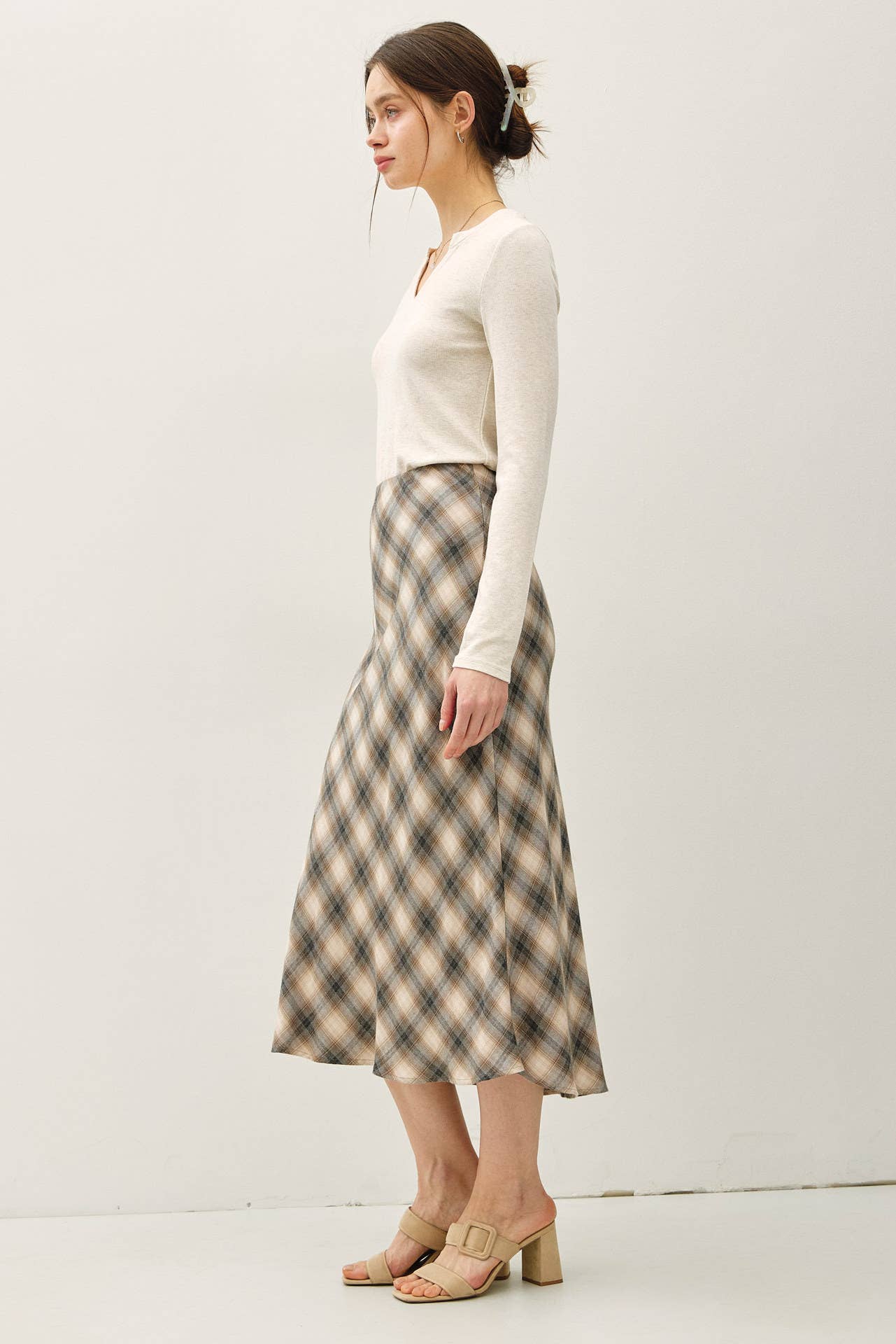 TARTAN PLAID MIDI SKIRT