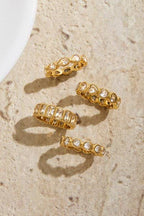 Gold Rhinestone Multi-Shape Eternity Stack Rings | 40R142