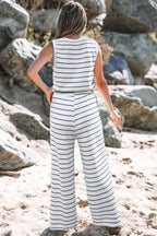 Striped Short Sleeve Two-Piece Set