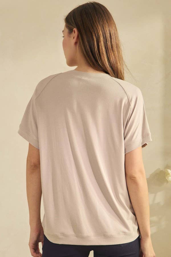 Everyday Soft Ribbed Loose Fit Short Sleeve Top