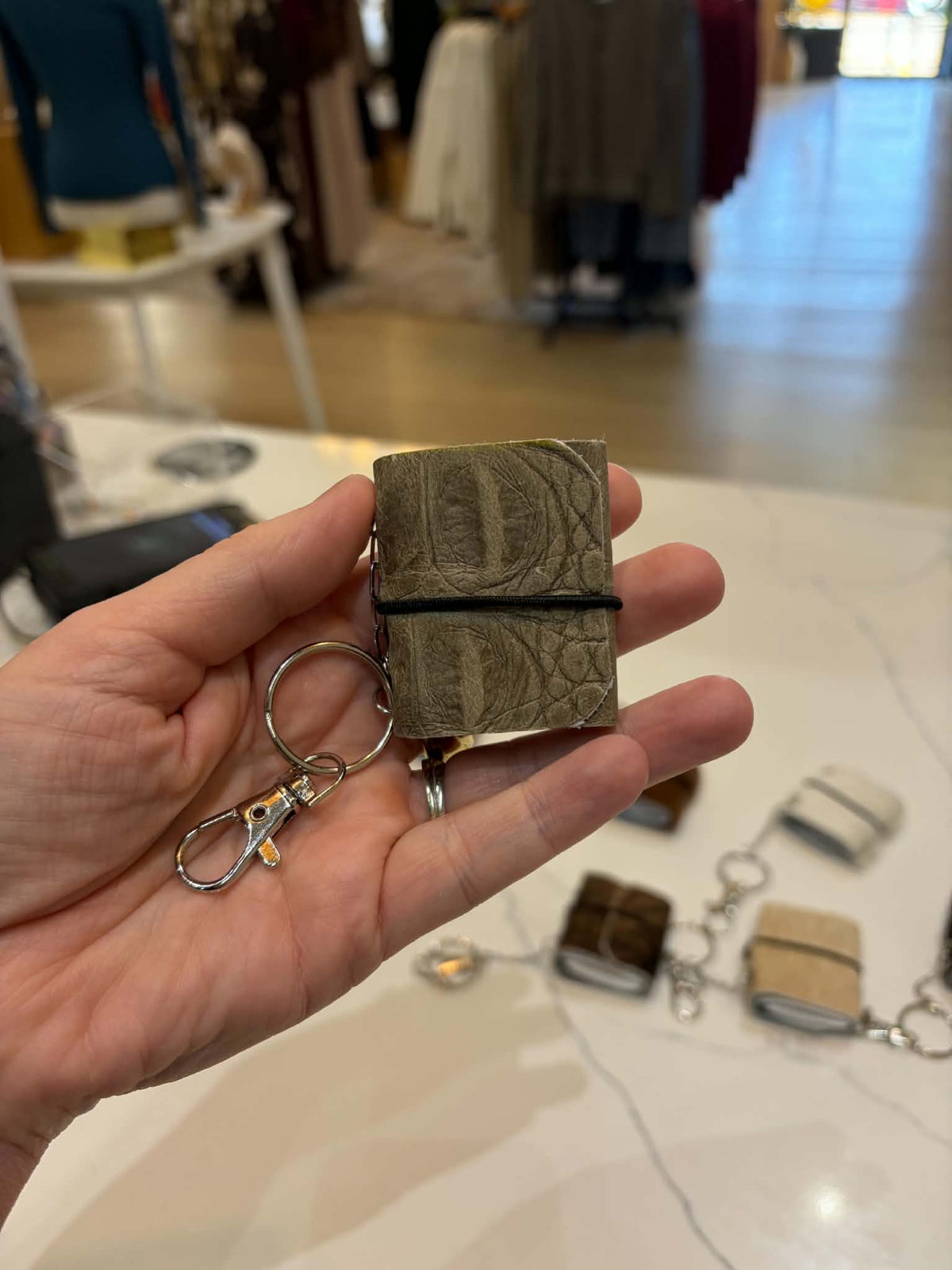 Mini Leather Keychain Journal