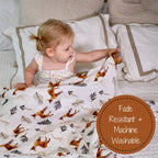 Baby Muslin Swaddle Blanket 47x47 Oh Deer