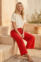 Relaxed Polka Dot Wide Leg Pants