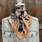 Navy and Cream Floral Wild Rag