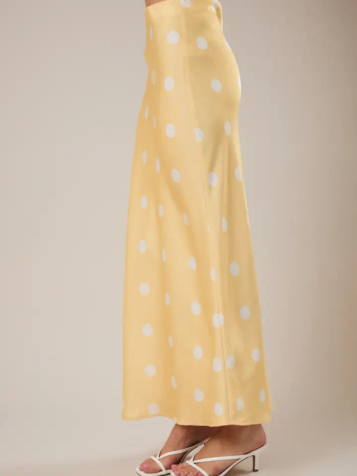 SATIN MIDI SKIRT