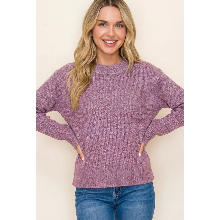 Ribbed Crew Neck Sweater