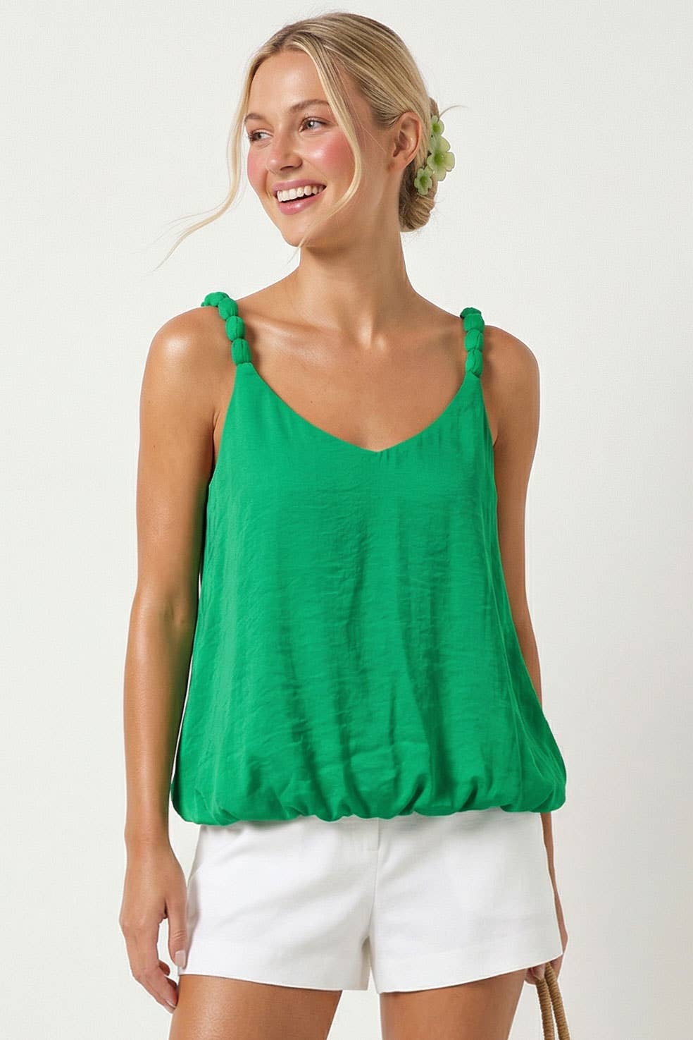 Billowy Strap Accent Tank Top