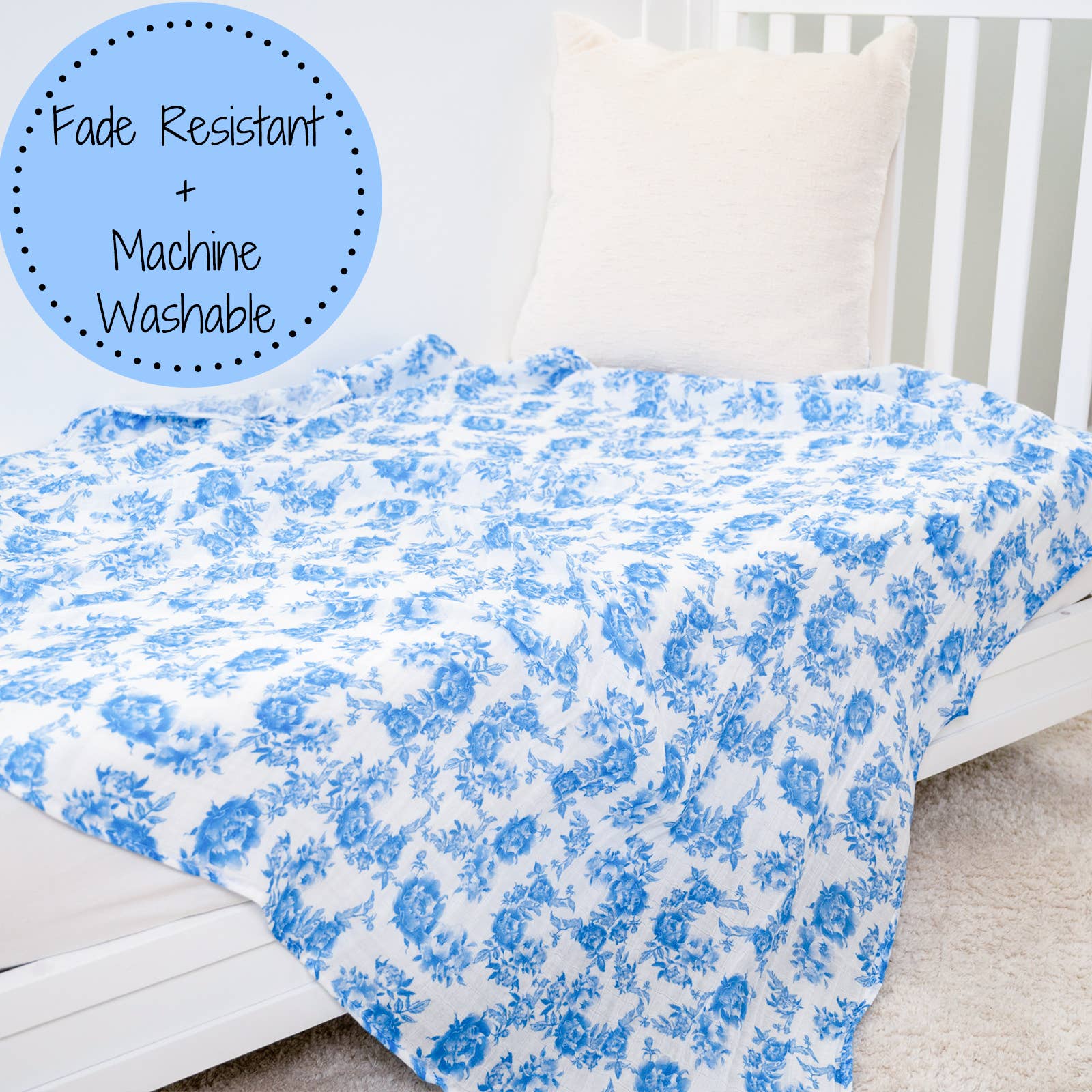 Baby Muslin Swaddle Blanket 47x47 Peony For Your Thoughts