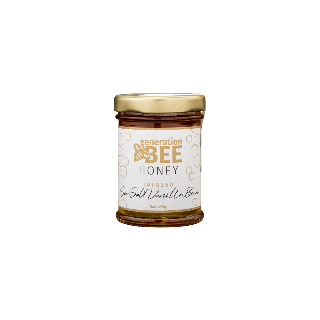 Flavor Infused Honey - Sea Salt Vanilla Bean - 3oz Glass Jar