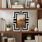 Photo Frame - Black Resin Wood Geometric Pattern, 4x6 in.