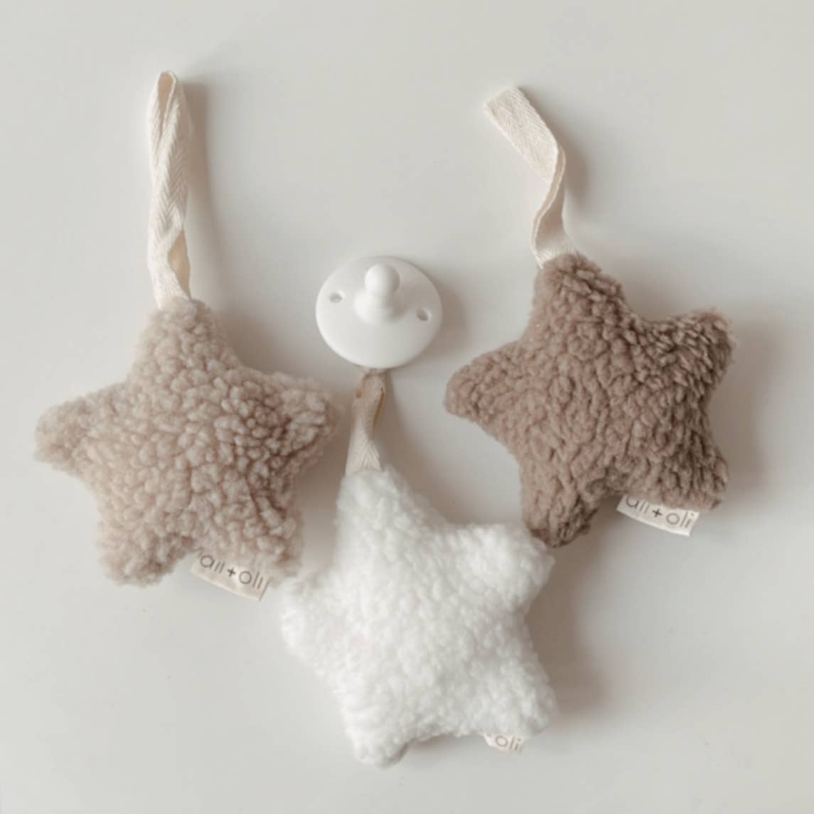 Plush Star Pacifier Holder (White)