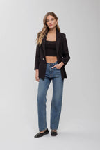 3/4 CUFF SLEEVE COLLARED BLAZER