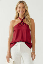 Cord Keyhole Sleeveless Top