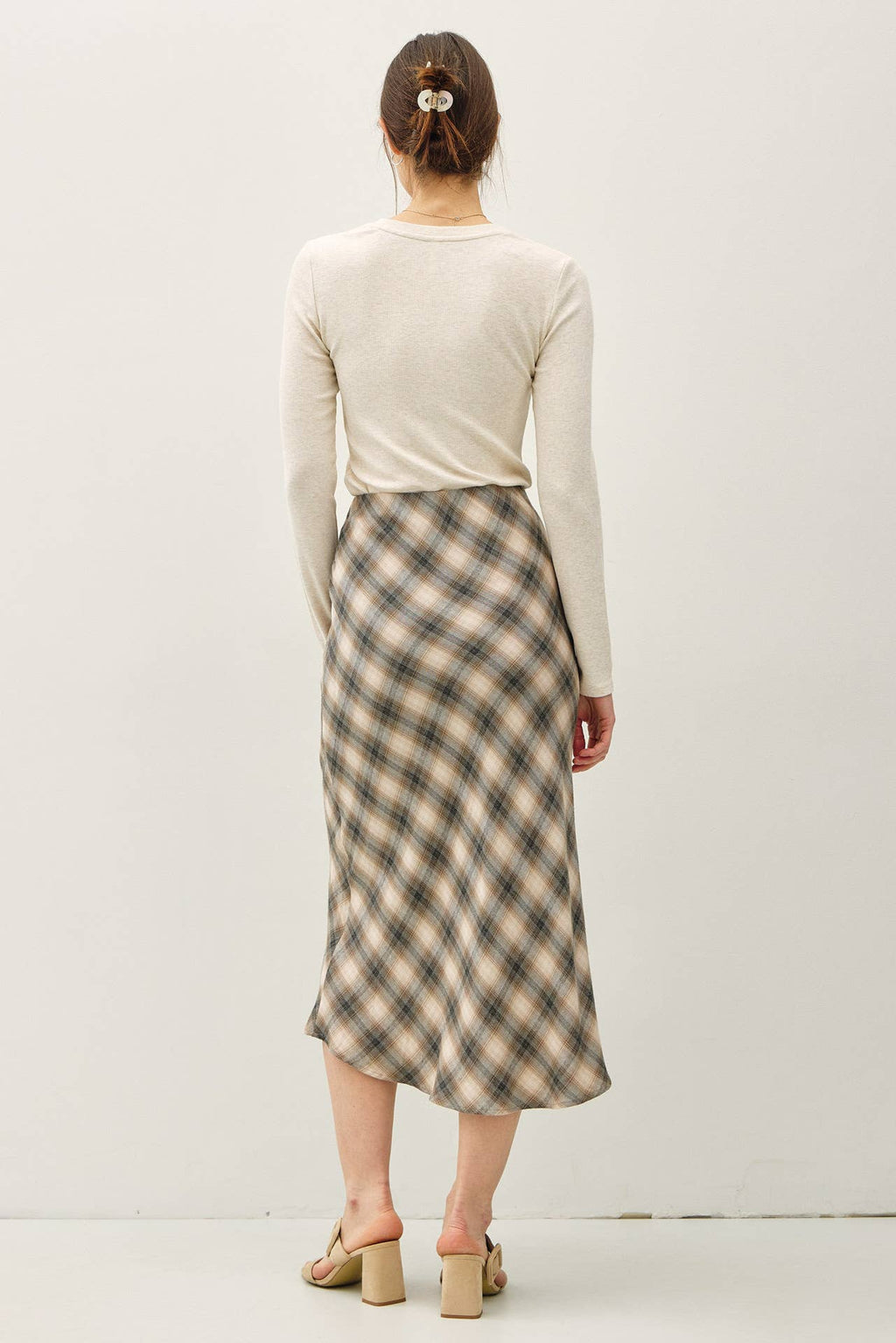 TARTAN PLAID MIDI SKIRT