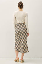 TARTAN PLAID MIDI SKIRT