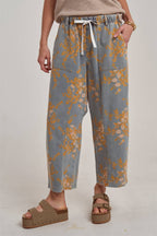 MID RISE FLORAL DENIM JEANS