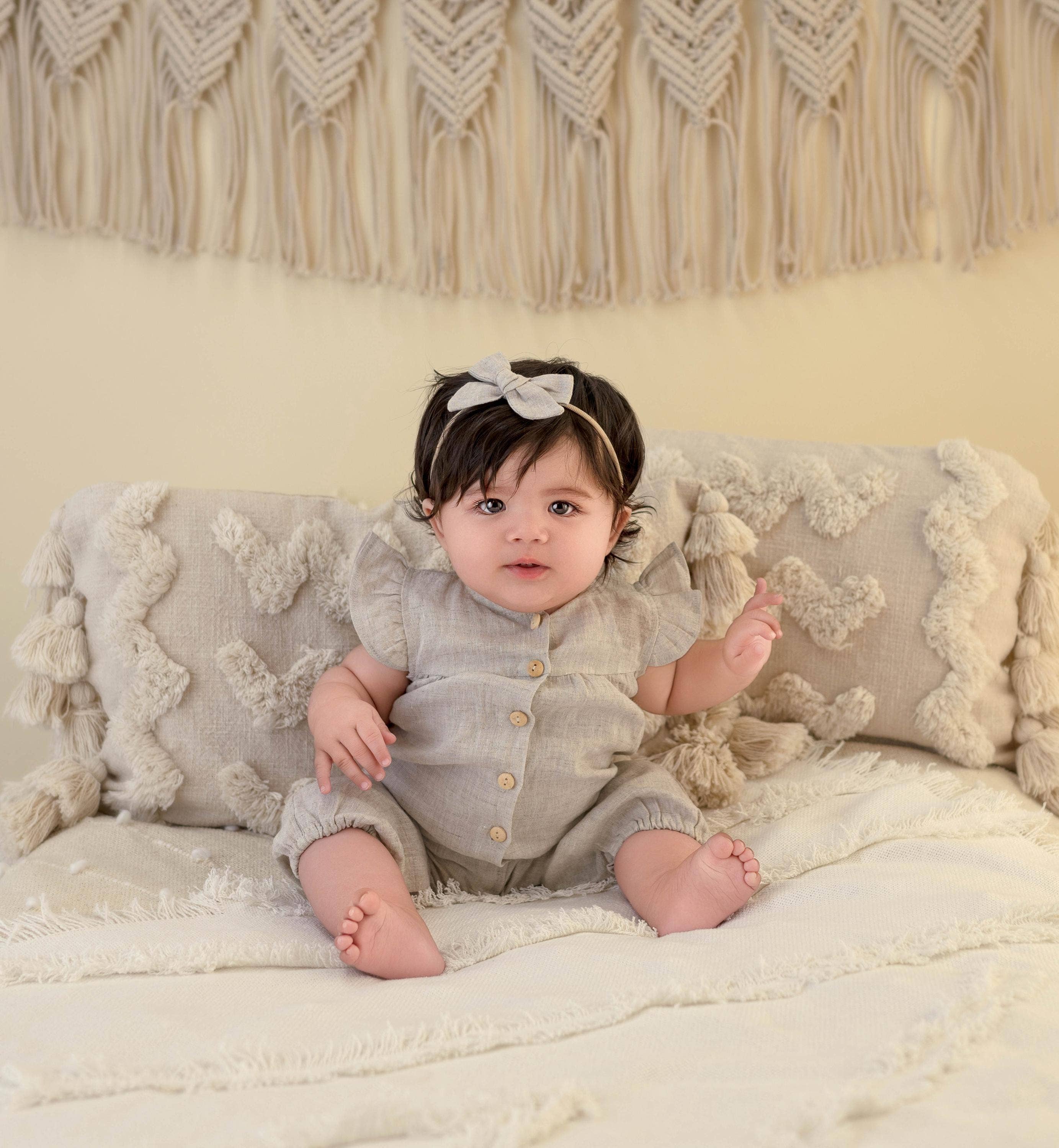 Jennifer Linen Jumper + Bow-Plum