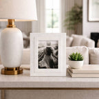 Marble Modern Beveled Edges Photo Frame - White, 4x6 in.