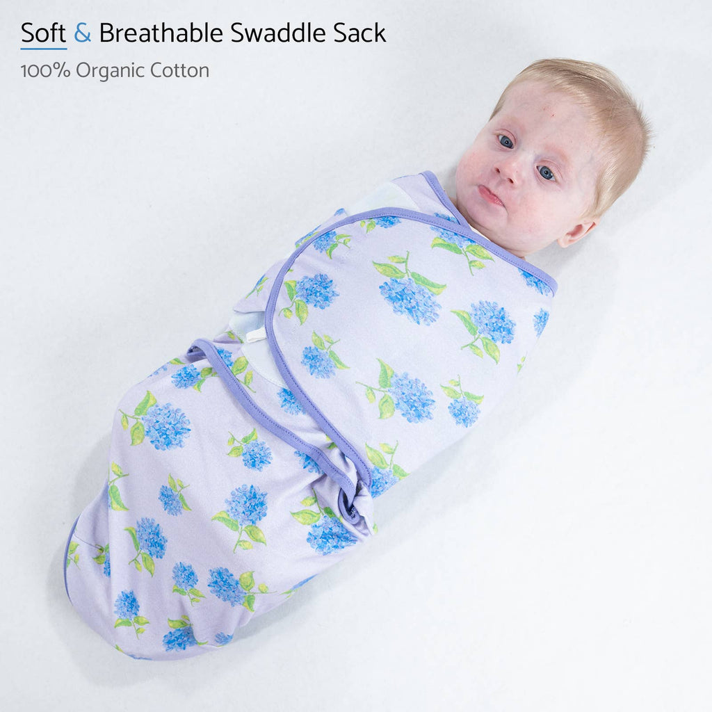 Cotton Velcro Newborn Swaddle Sack You Had Me at Hydrangea