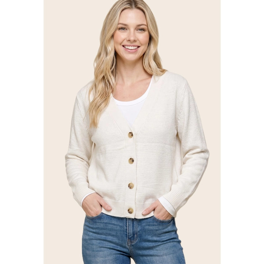 V-Neck Sweater Cardigan