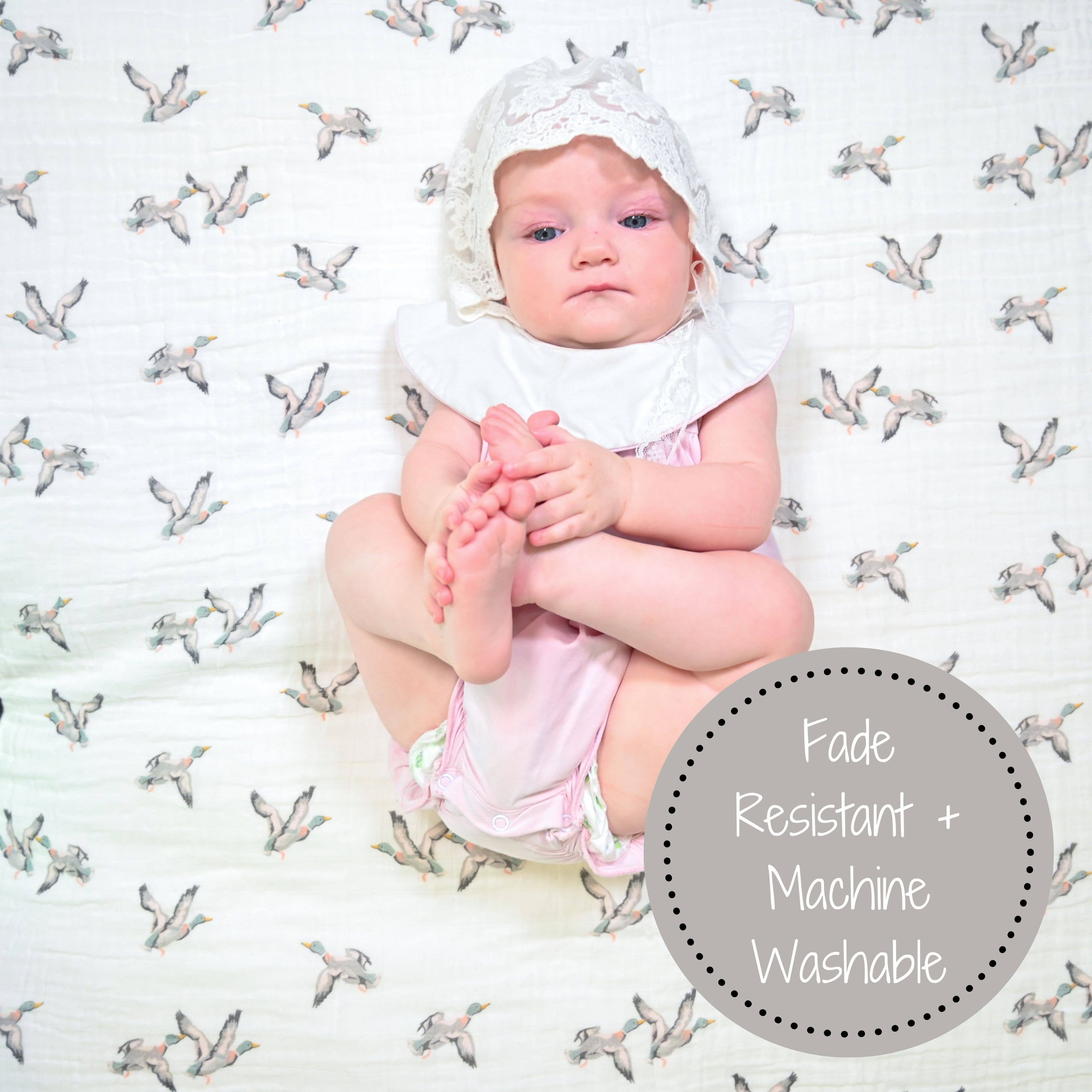 Baby Muslin Swaddle Blanket 47x47 Quackin Up Mallard Duck