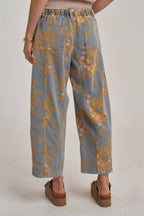 MID RISE FLORAL DENIM JEANS