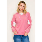 Pink Color Block Hoodie