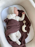 Moon Pacifier Holder Soft Cuddly Binky Toy (Muslin Ivory)