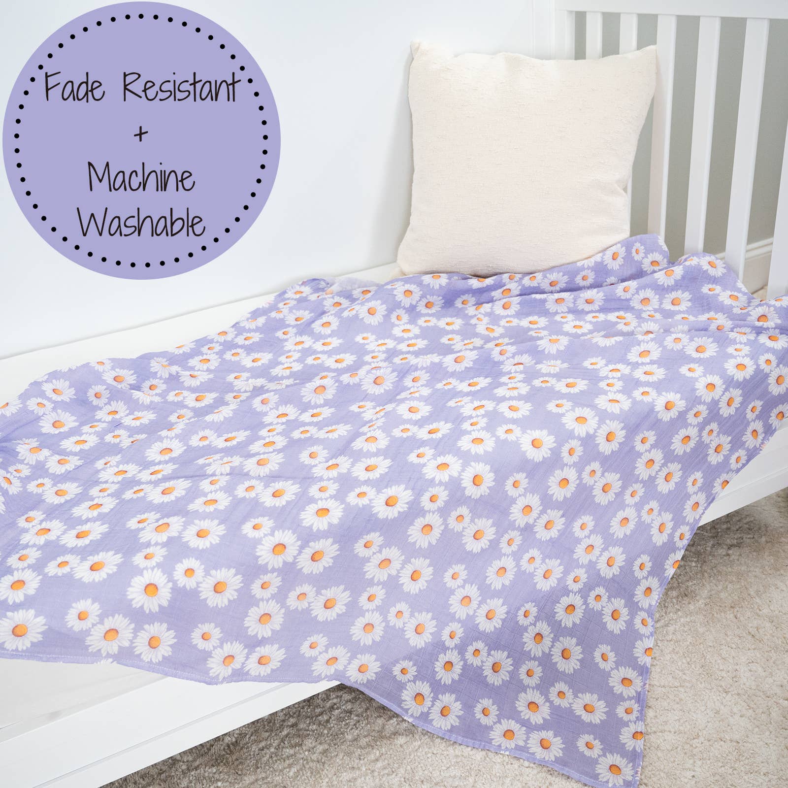 Baby Muslin Swaddle Blanket 47x47 Lazy Daisy