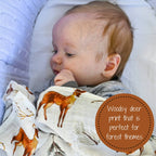 Baby Muslin Swaddle Blanket 47x47 Oh Deer